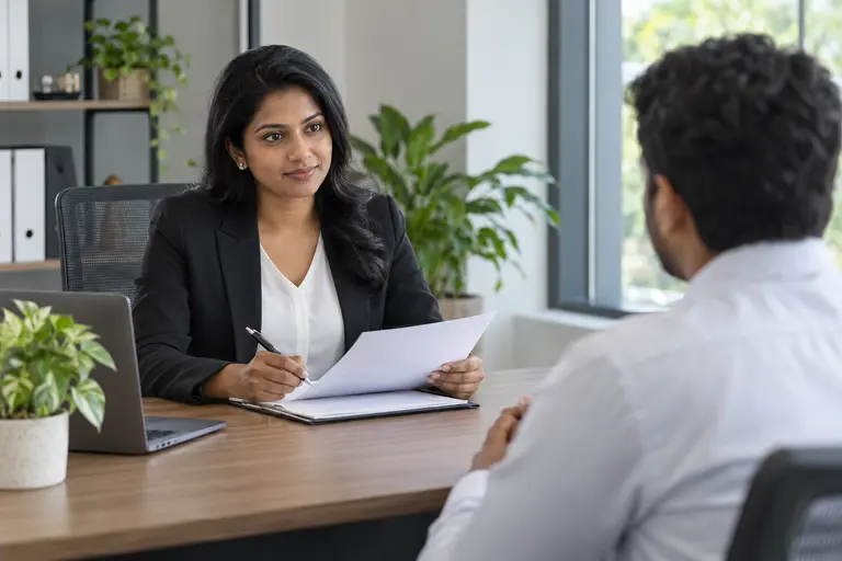 Recruiter interviewing a candidate